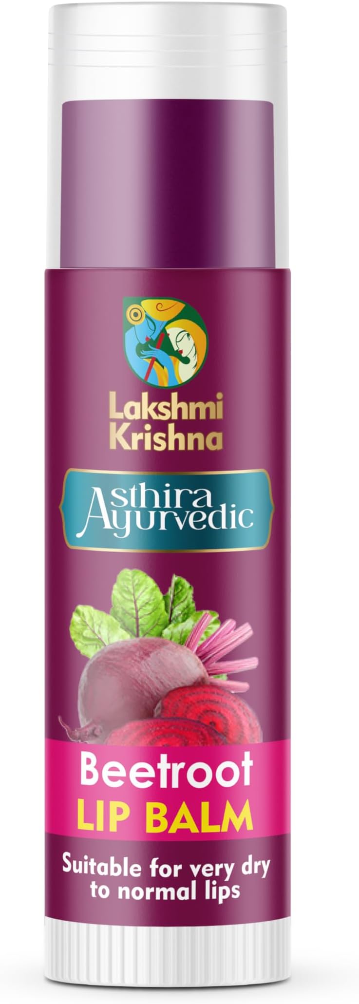 Lakshmi Krishna Natural Beetroot lip balm-6g ||Organic- Natural, Safe & Hydrating for All Skin Types, Perfect for Dry, Chapped Lips