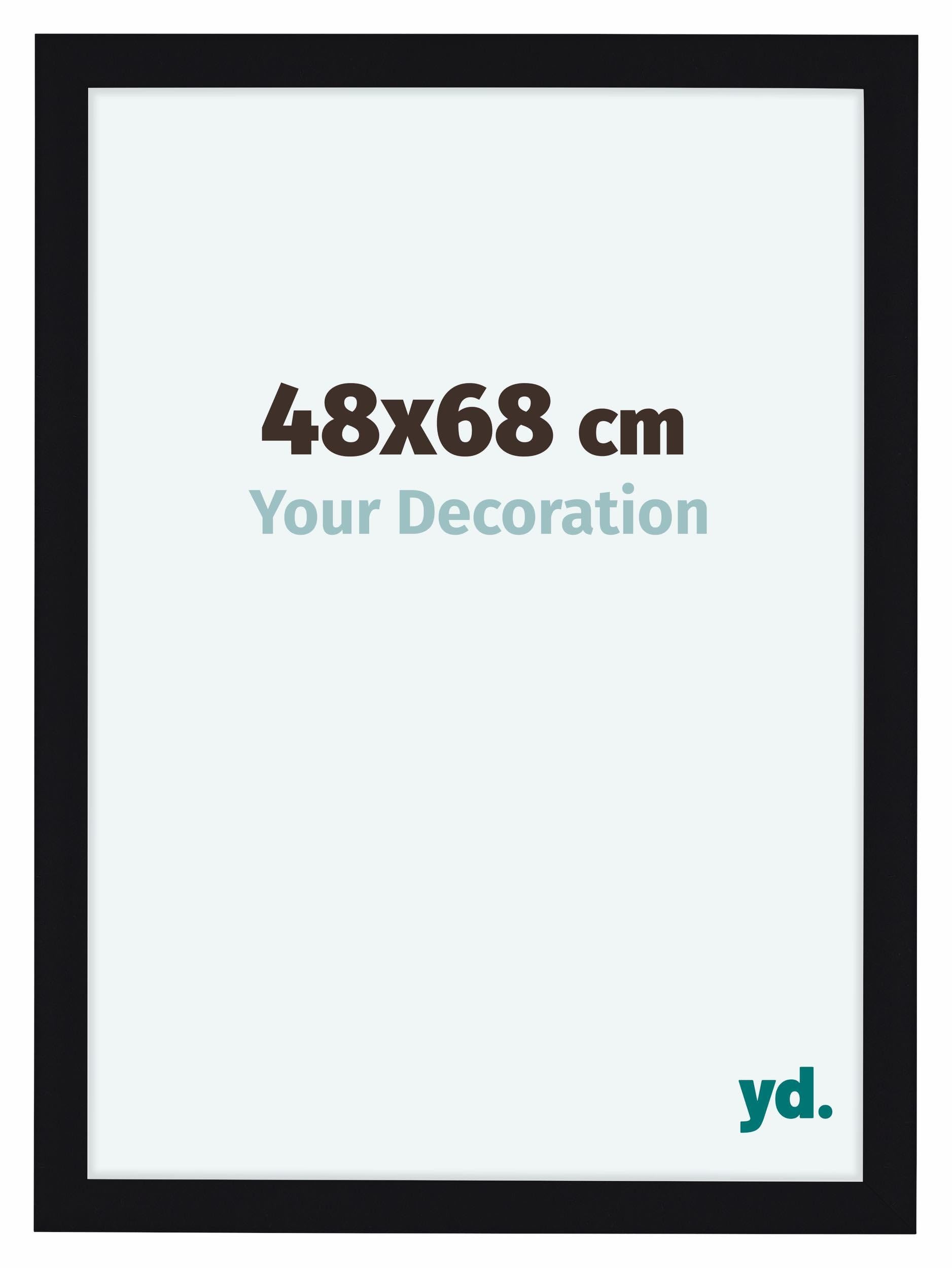 Your Decoration - Picture Frame 48x68 cm - Black High Gloss - Decorative Wall Frame in MDF with Antireflection - Frame 48x68 - Como