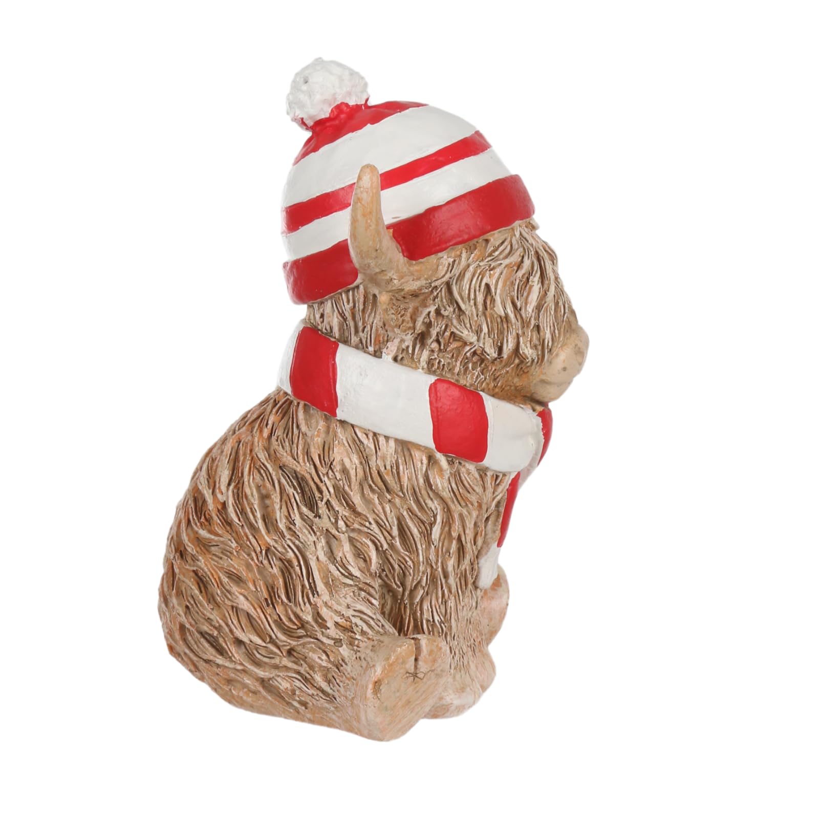 Lesser & Pavey Happy Highland, Highland Cow Scarf & Hat Figurines Statues For Home Decor, Likely Black Or Red - Image 2