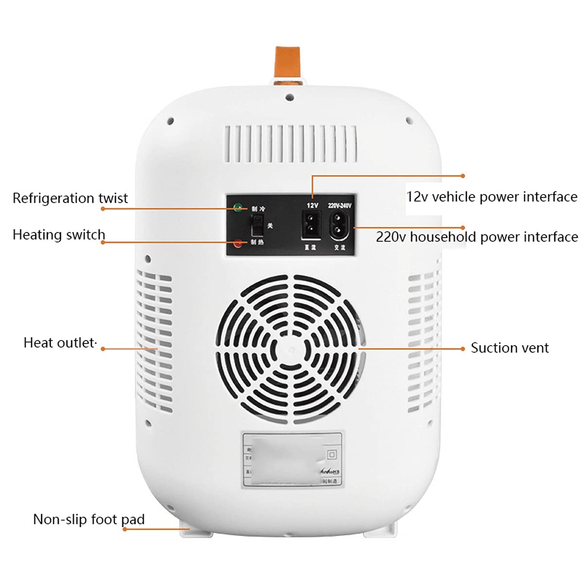 Mini refrigerador compacto de 8 litros con enfriador y calentador, con alimentación CA/CC, ideal para el cuidado de la piel, alimentos, hogar y viajes, 12 V/24 V (color: A, tamaño: 12 V/110