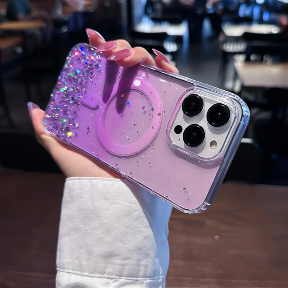 Étui de charge sans fil magnétique Violet pour iPhone 13 Pro - 7