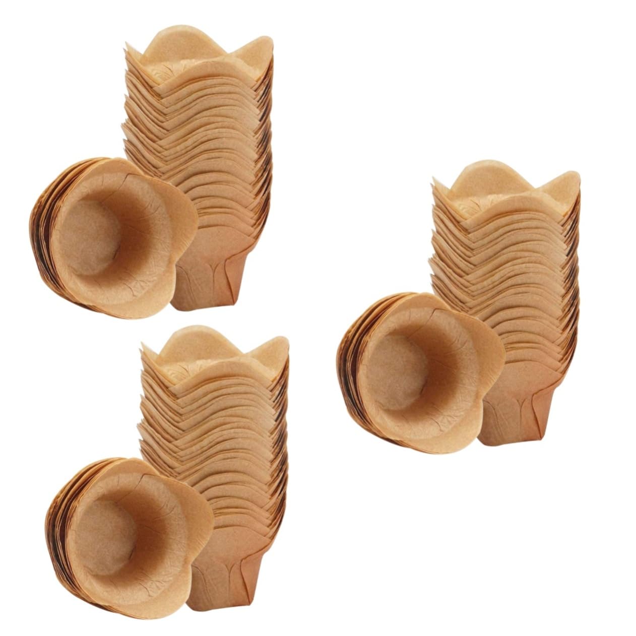 COLLBATH 300stücke Muffin Backförmchen Lotus Stil Papier Muffin Liner Ölbeständige Cupcake Förmchen Für Hochzeiten Partys Lebensmittelechtes Material Standardgröße