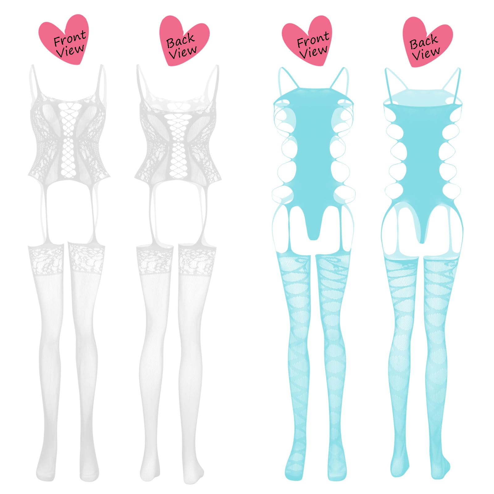 JDiction Lencería para mujer Babydoll Fishnet Body Sexy Nightwear (12 unidades)