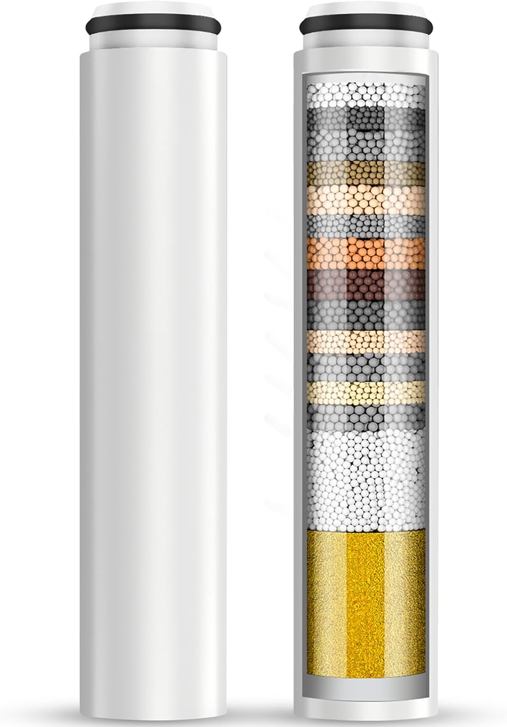 Cobbe 2 Pack Replacement Filters for Handheld Shower Head - Water Softener Filters Beads for Hard Water - Remove Chlorine - Reduces Dry Itchy Skin Standard 2 PCS