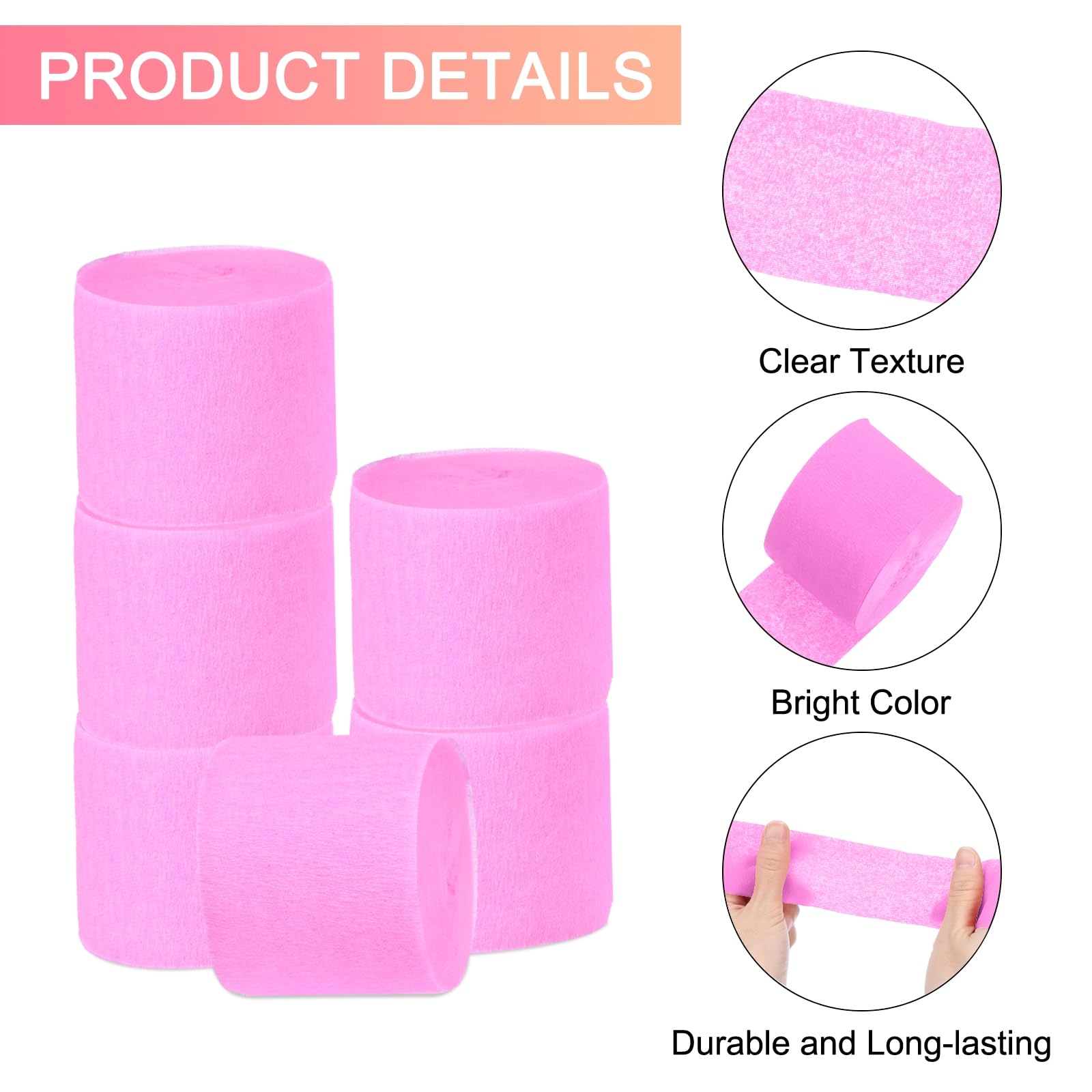 JOHOUSE Crepe Paper Streamers 10 Rolls 820ft, Pack Of Party Streamers - View #3