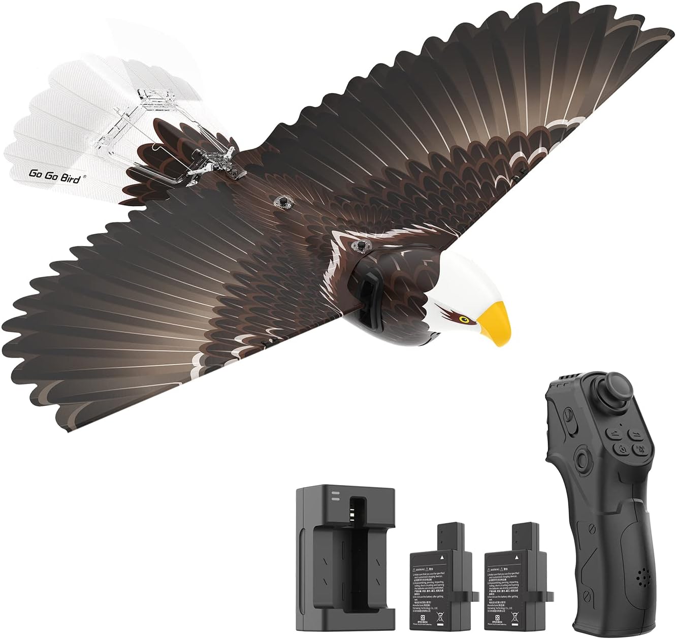 HANVON Go Go Bird Eagle,RC Helicopter,Remote Control Aircraft,Drone-Tech Flying Bird,Fabric Single Wing Lifting Design,Smart Bionic Flapping Wings Eagle for Advanced Kids