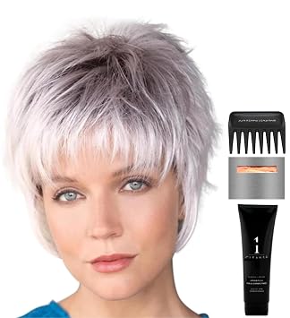 Bundle - 5 Items Billie Wig by Noriko, Christys Wigs Q & A Booklet, 2oz Travel Size Shampoo, Cap & Wide Tooth Comb - Color Cappucino