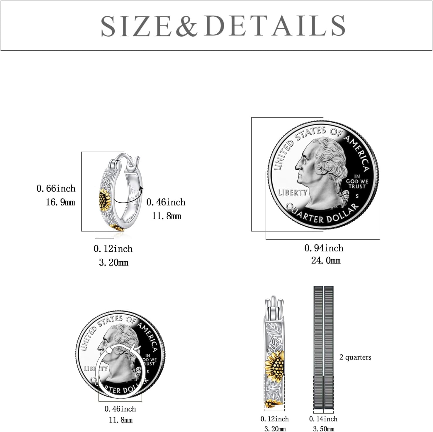 POPLYKE Sterling Silver Flower Hoops Earrings Small Huggie Earrings Jewelry Gift for Women - Image 7