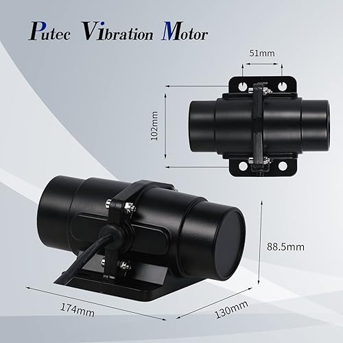 Miniatura 3 de Petec - Vibrador de cepillo de 200 libras para mezclador de sal y arena y hormigón CC 12 V 4500 RPM fuerza de vibración 200 libras