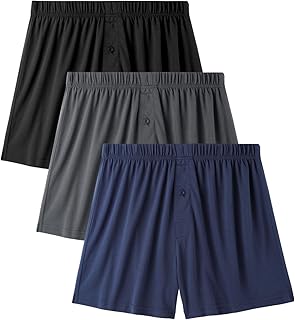 Mens Boxers Durable Comfortable Boxer Shorts for Men Loose Ultra-Soft Men's Underwear (3 or 5 Pack)