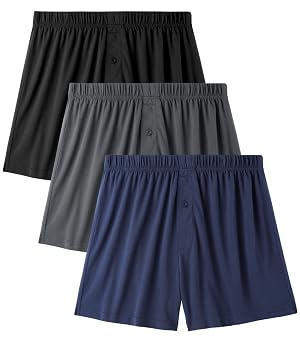 BAMBOO COOL Mens Boxers Durable Comfortable Boxer Shorts for Men Loose Ultra-Soft Mens Underwear 3 or 5 Pack
