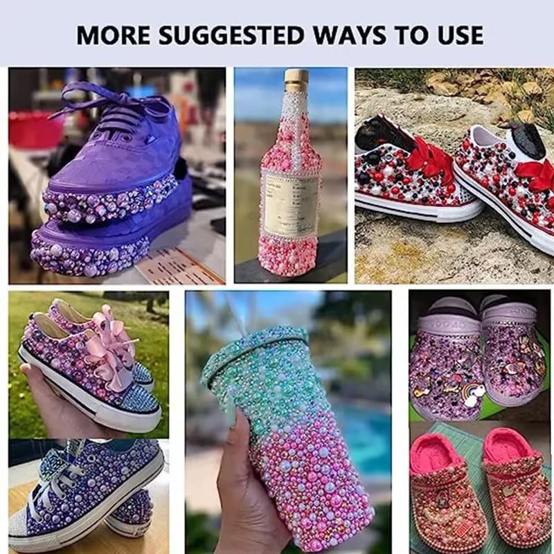 2000PCS AB Color Imitation Half Round Pearls Bead Loose Beads Gems, Mixed Sizes 2/3/4/5/6/8/10mm Flatback Pearls for Crafts Jewelry Nail Art Decoration Shoes Clothes Scrapbook(Mixed Colors AB) - Image 3