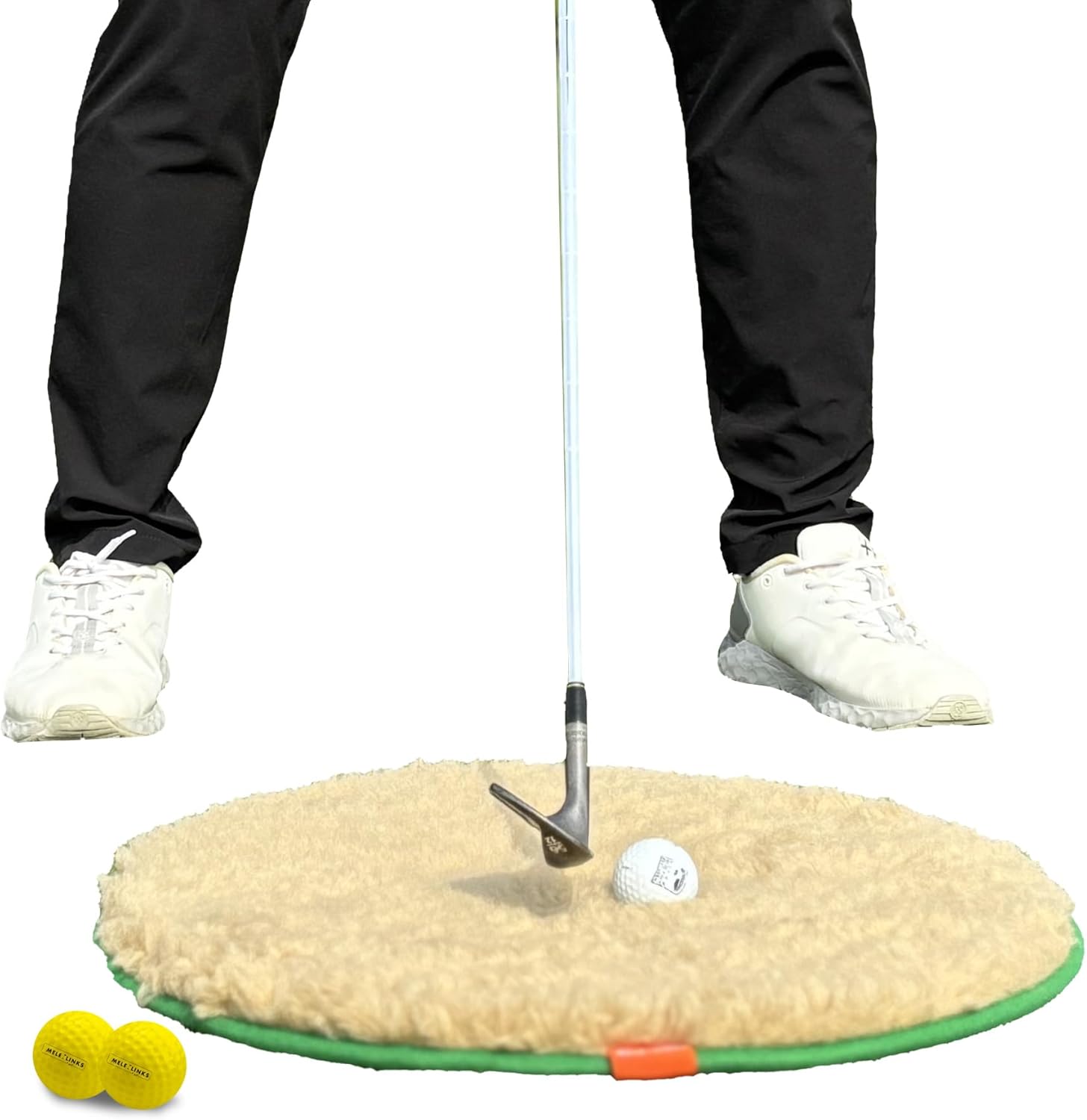 Golf Bunker Hitting Training Mat with 2 Pu Ball Golf Simulator Bunker Addition Realistic Sand Simulation Bunker Putter for Backyard Indoor Non-Slip TPR Bottom Improve Consistency Skills