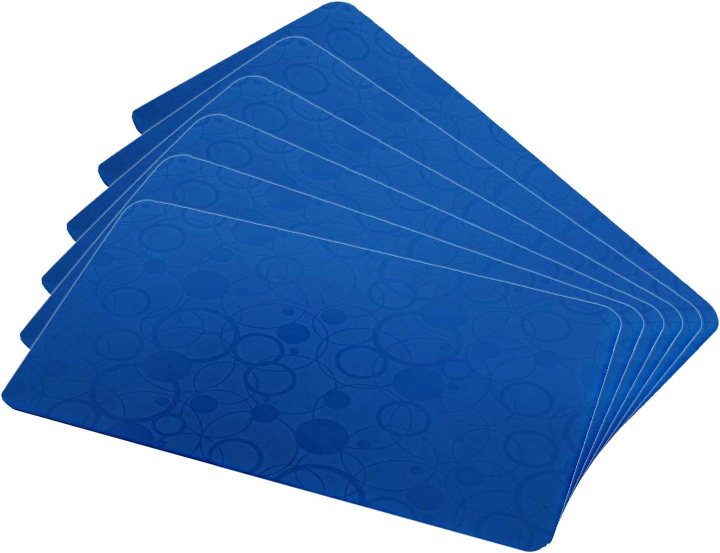 Kuber Industries Circle Design 6-częściowy zestaw mat do szuflad do lodówki z PVC - niebieski - CTKTC22359