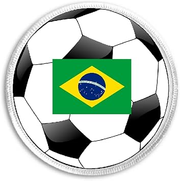 Brazil Flag Soccer Ball 3" Iron On Patch Brazilian Team Football World Cup