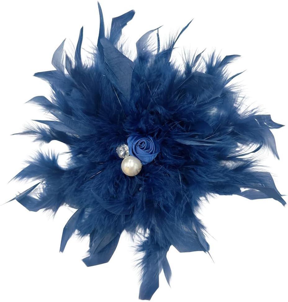 Dtja 9" Lady Flower Fascinator Hatpin for Women Elegant Brooch Clip Wedding Corsage Bridal Cocktail Tea Party Accessories