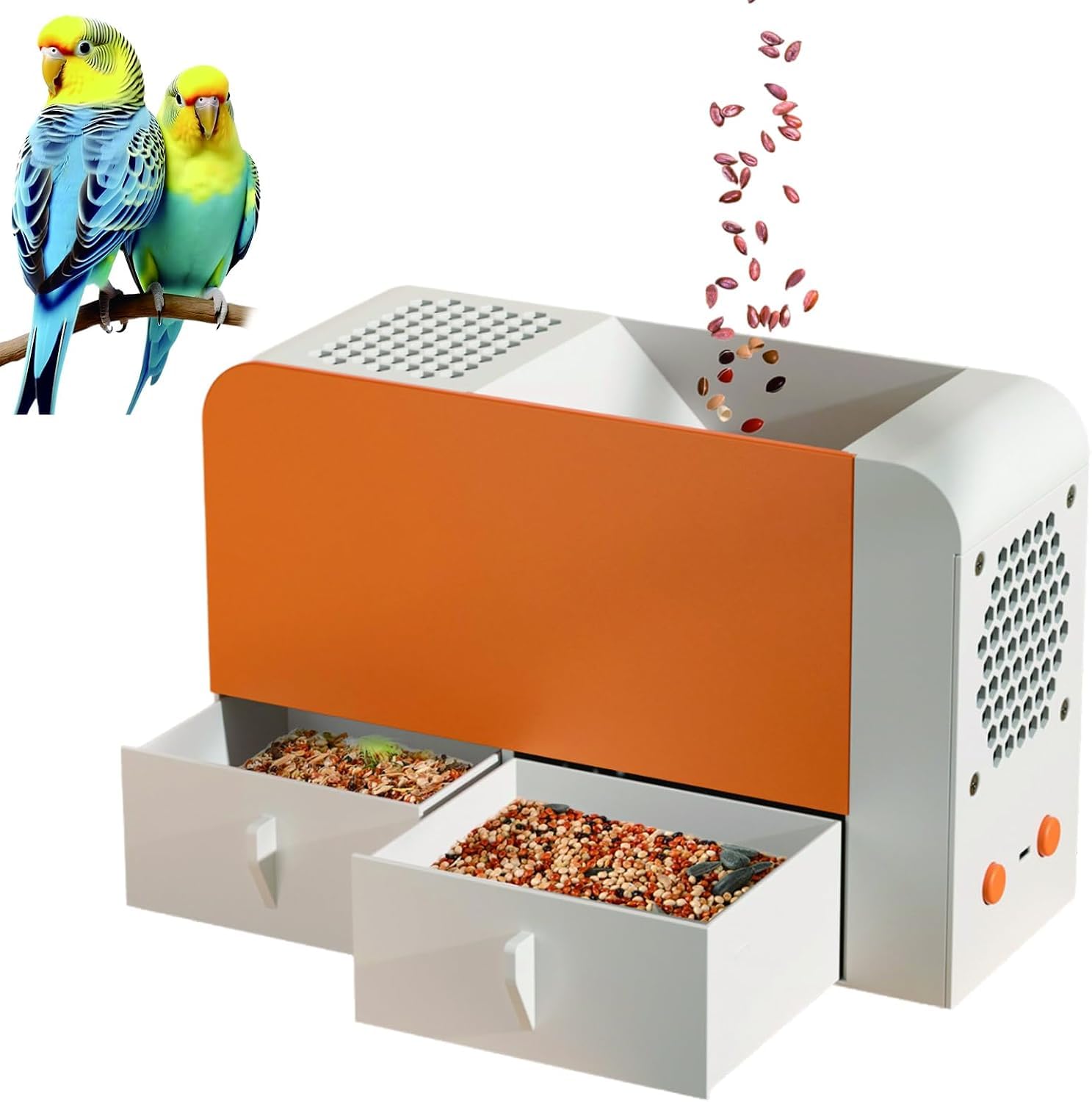 Vogelfutter-schalentrenner, Vogelfutterreiniger Mit Einstellbarem 5-stufigem Ventilator, Zwei Schubladen, Schneller Schalenentfernung Und Saatgutsortierung Für Hirse, Bohnen Und Mischsaaten