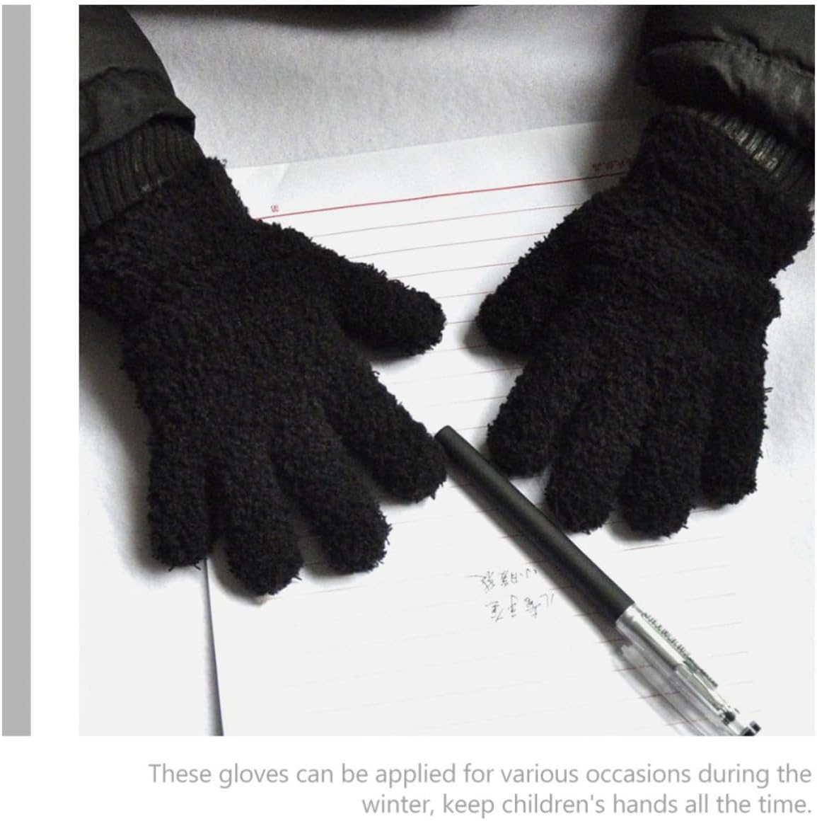 Ipetboom 6 Pairs of Convenient Gloves for Boys and Winter Warm Knitted Fabric Gloves with Good Elasticity and Comfortable Fit for Outdoor Holiday Use