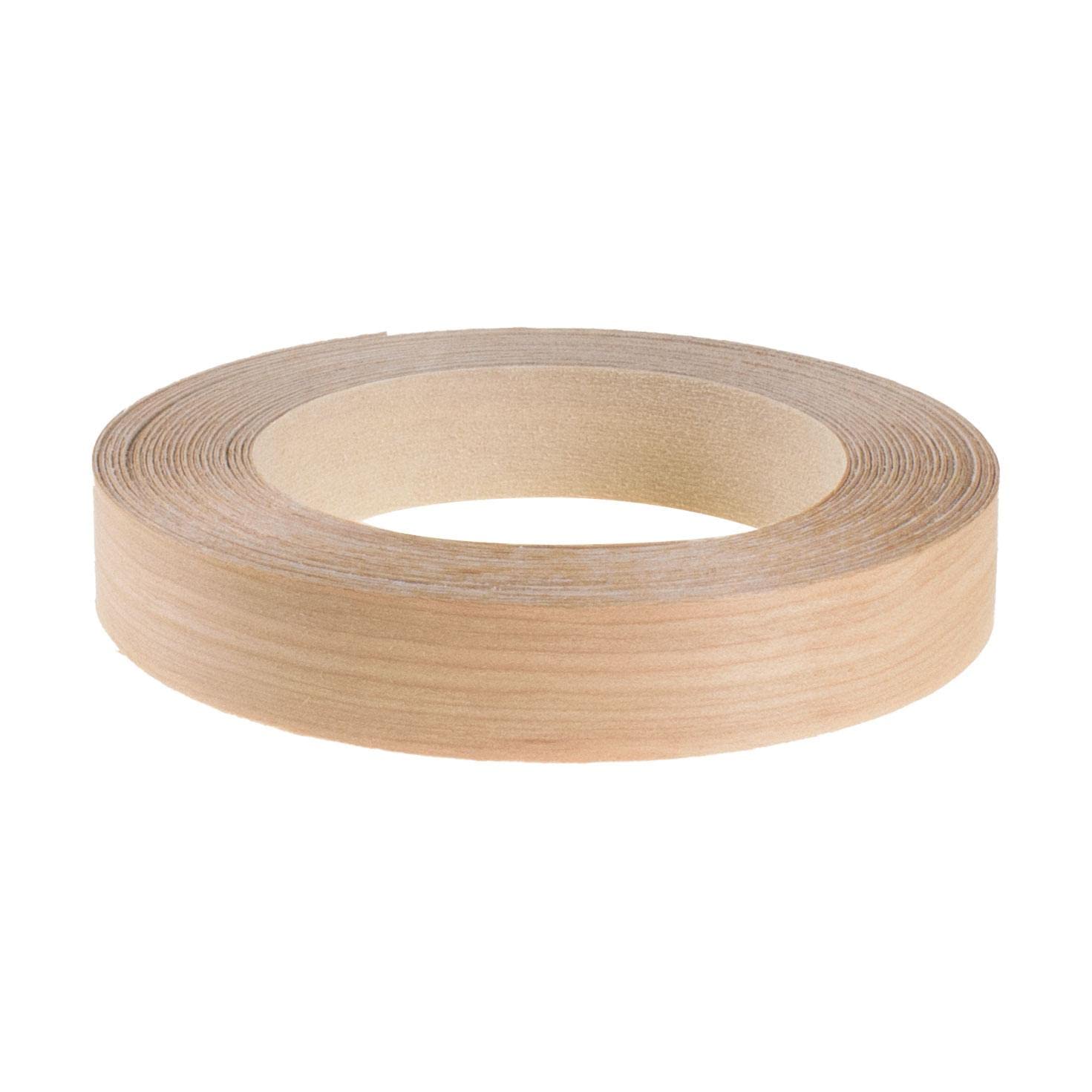 13/16" Birch Veneer Iron-On Edgebanding Tape (25 Feet) | Pre-Glued with Hot Melt Adhesive | Stainable/Paintable Wood | By Outwater