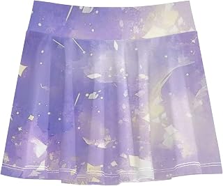 Falda atlética para niñas, de cintura alta, plisada, deportiva, para golf, tenis, correr, gimnasia, entrenamiento, con bolsillos laterales ocultos, 3-12 años, cielo estrellado