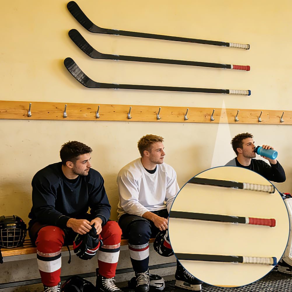 NBEADS Ice Hockey Stick Holder, Space-Saving Acrylic Hockey Stick Wall Mount Rack