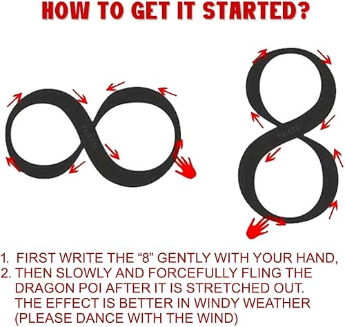 Miniatura 9 de Juego de serpentina cuadrada para ejercicio al aire libre, juego de serpentinas de dragón 3D con cinta de dragón (19.6 pies, dragón arcoíris)