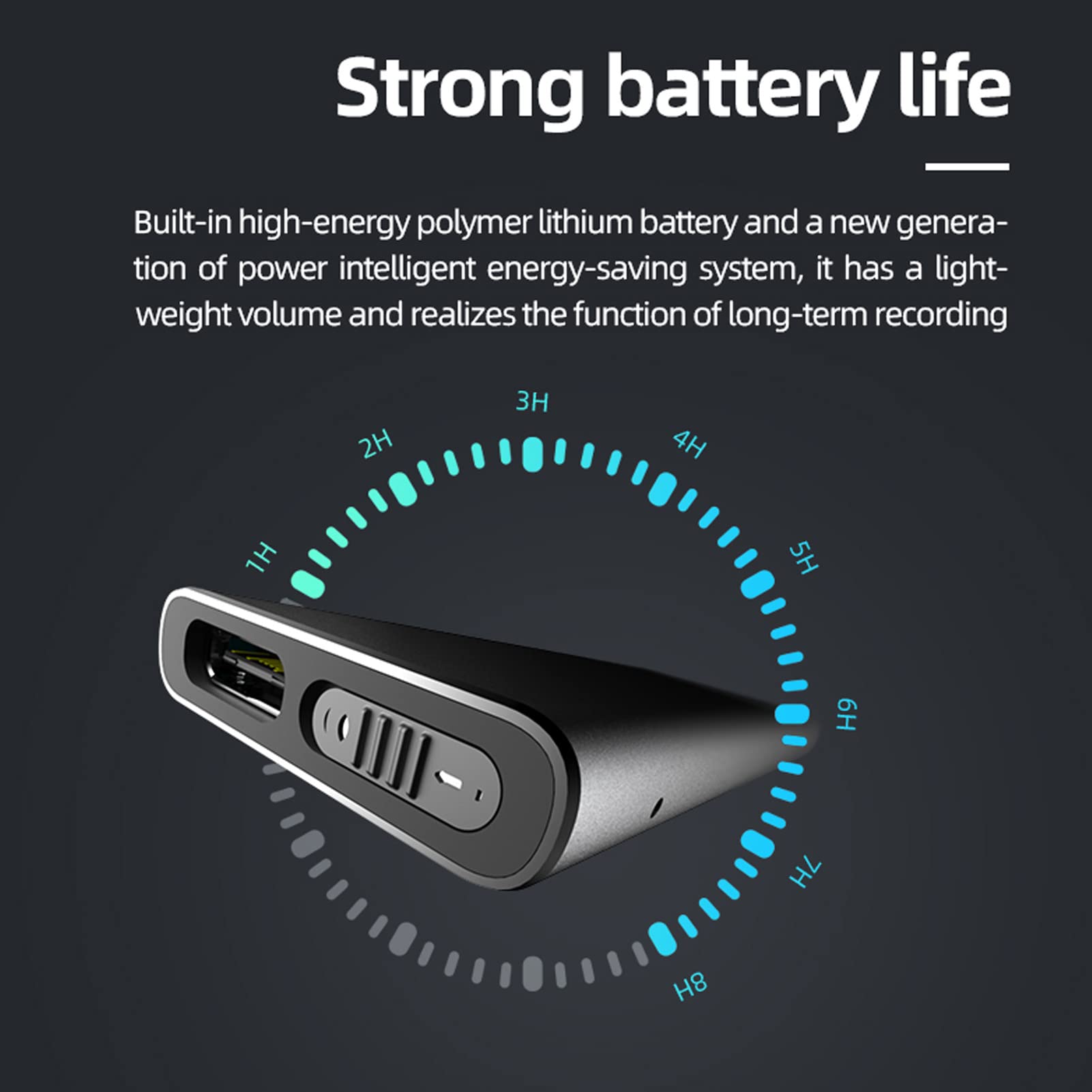 Dyktafon, Redukcja Szumów Treble Poręczny Mini Przenośny Rejestrator Z Funkcją OTG Dla MP3, WMA, WAV, Wysokiej Klasy Bateria Litowa 300 mAh do Wywiadu Z Wykładem(16 GIGA BAJTÓW)