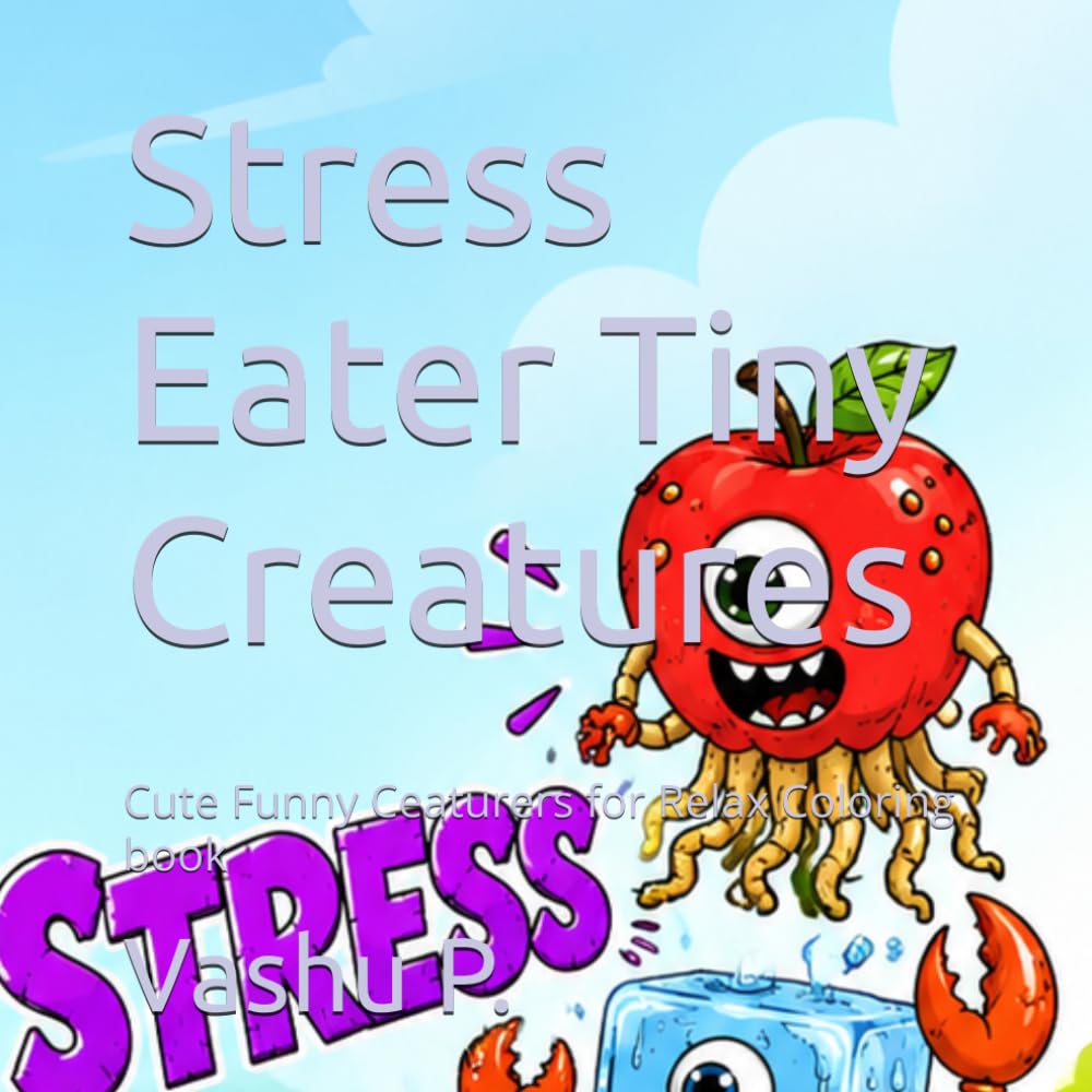 Stress Eater Tiny Creatures: Cute Funny Ceaturers for Relax Coloring book