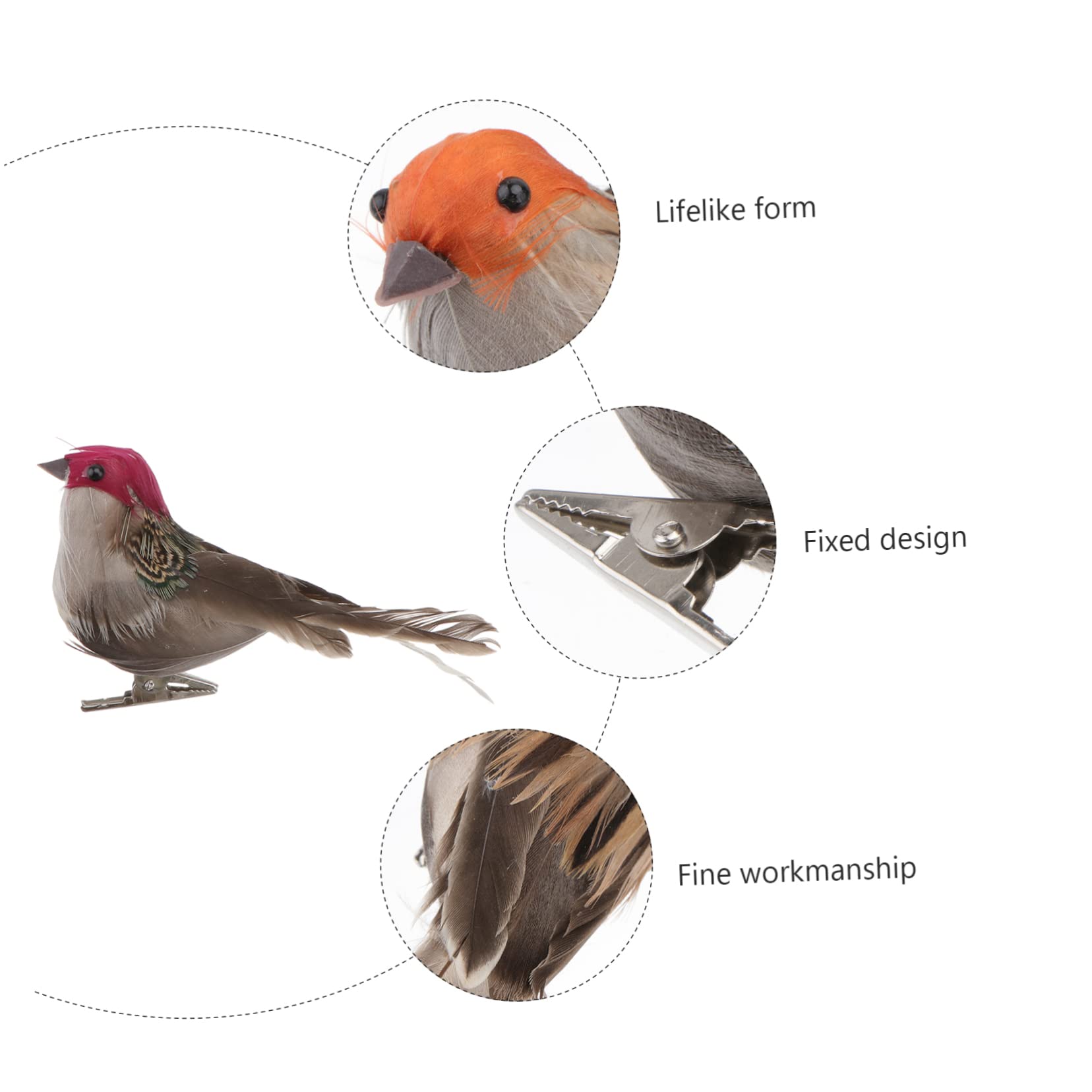 Cabilock 24 Pcs Moineau Artificiel Résine Artisanat Ornement Animal Décor Scène Mise en Page Décor Oiseau Parure Scène Oiseau Accessoire Perroquet Scène Moineau Animal