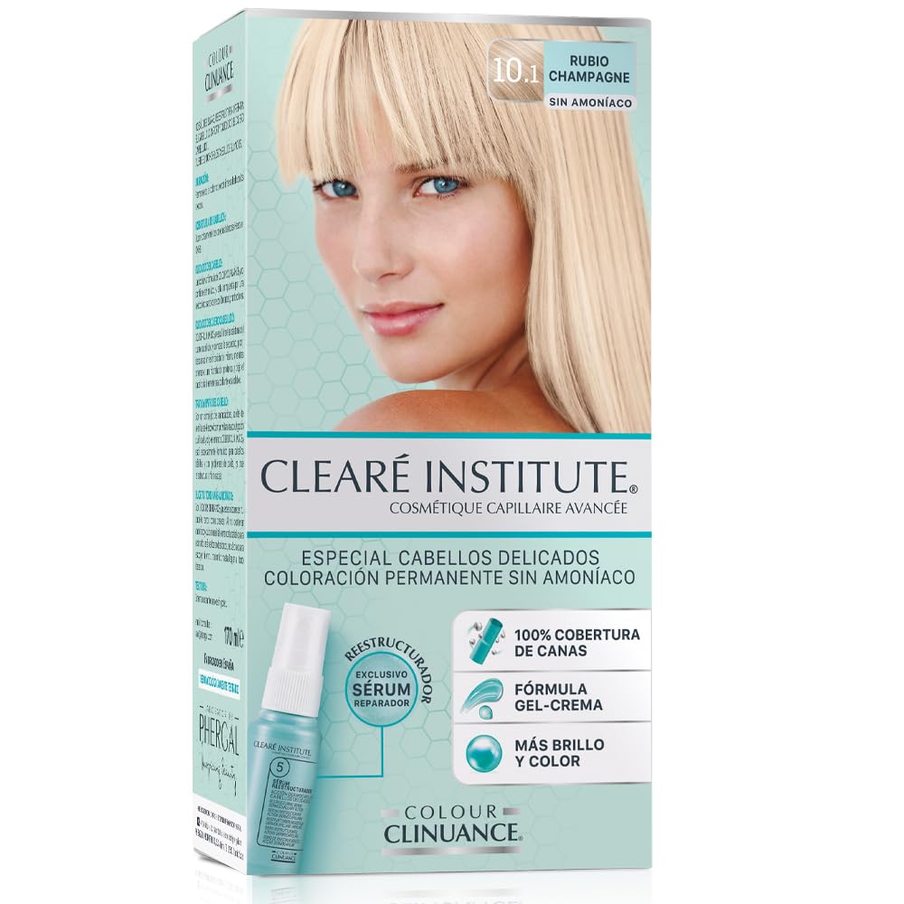 Colour Clinuance | Intense Teinture Capillaire pour Cheveux Délicats | Coloration Permanente Sans Ammoniaque | Couverture À 100% | Testé Dermatologiquement | 10.1 Blond Champagne
