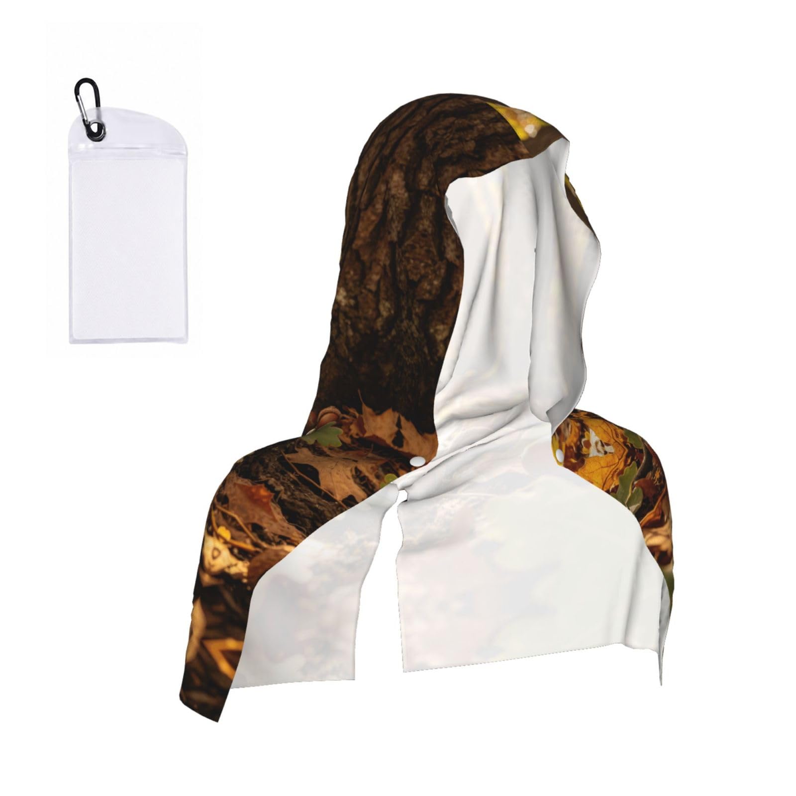 CNTDBU Brown Acorn Art Cooling Towel Hooded-Instant Chill Neck Cover for Sports, UV Cooling Rag for Running Gym