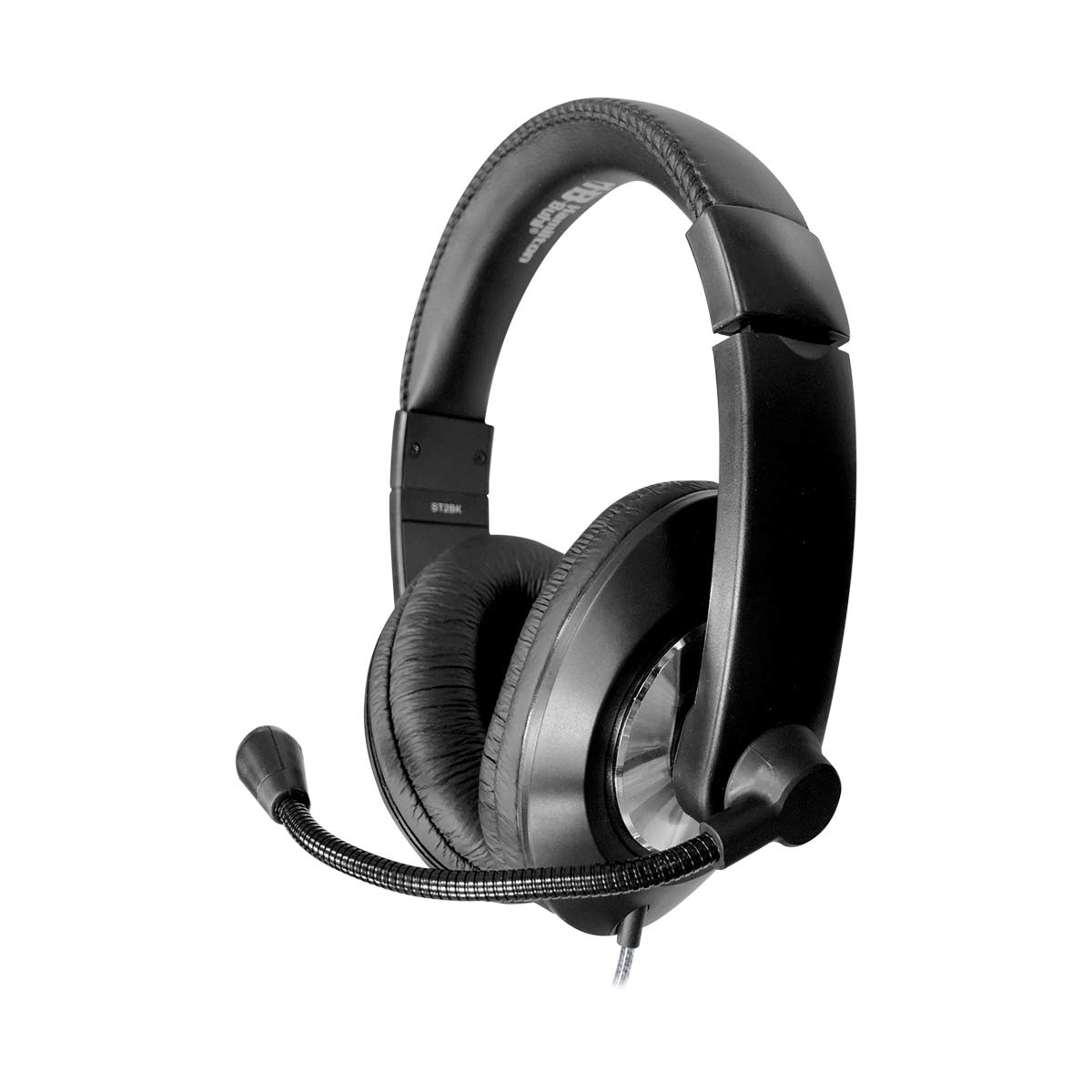 HamiltonBuhl Smart‑Trek Deluxe Over‑Ear Headset, Steel‑Reinforced Gooseneck Mic, in‑Line Volume Control, Leatherette Cushions (25, 3.5mm)