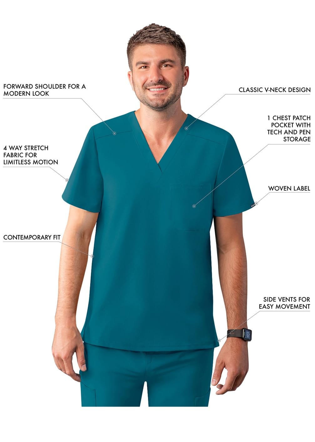 ADAR Medical Uniforms Koszula operacyjna Mężczyźni A6006cbb
