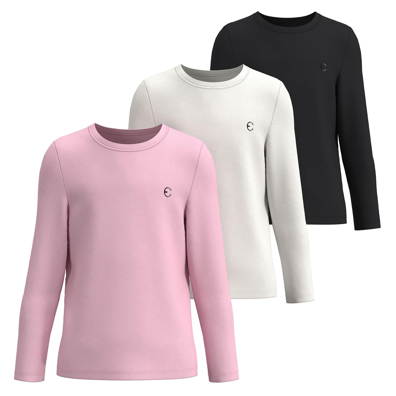 Girls Long Sleeve Athletic Performance T-Shirts 3-Pack