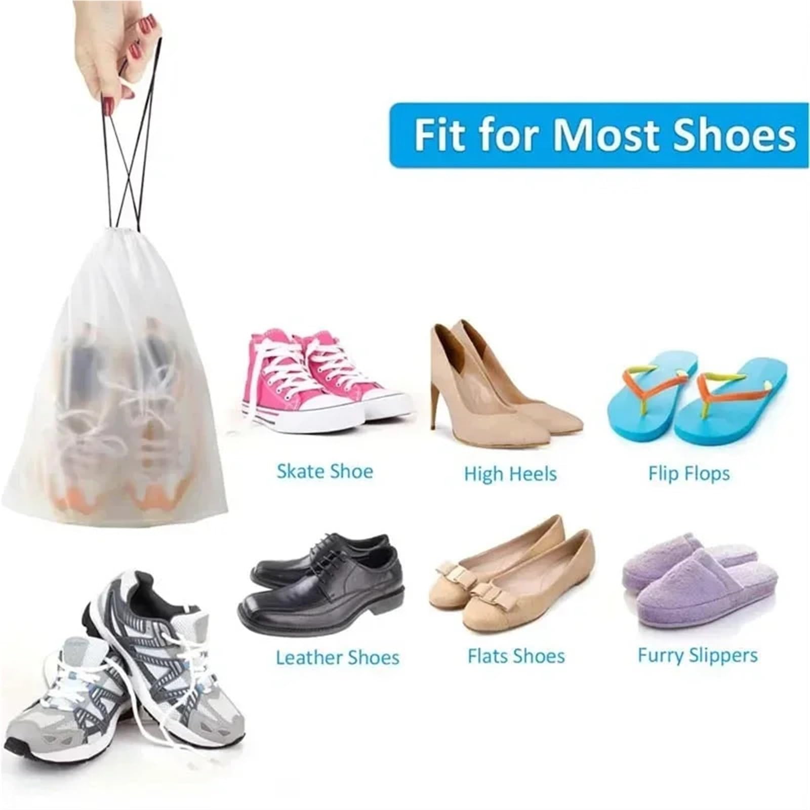 50PCS Tragbare Schuh Lagerung Tasche Geliefert for Kleinigkeiten Reise Make-Up wasserdichte Transparente Kunststoff Für Reisen
