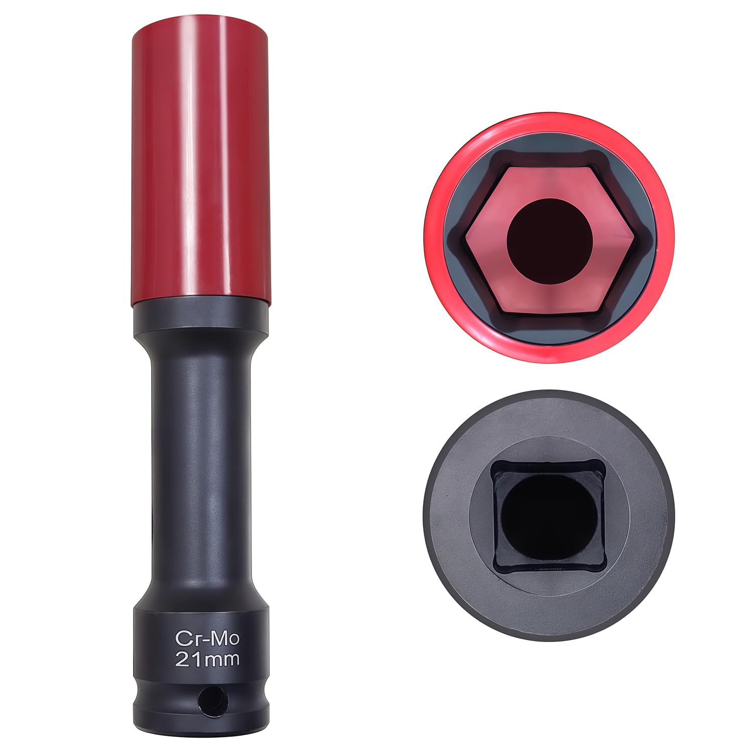 JEUCLEL 21mm 1/2"Extra-long Thin Wall Wheel Protector Impact Deep Socket, 6 Point Impact Drive Lug Nut Socket, Non-Marring Lug Nut, for Wheel Assembly