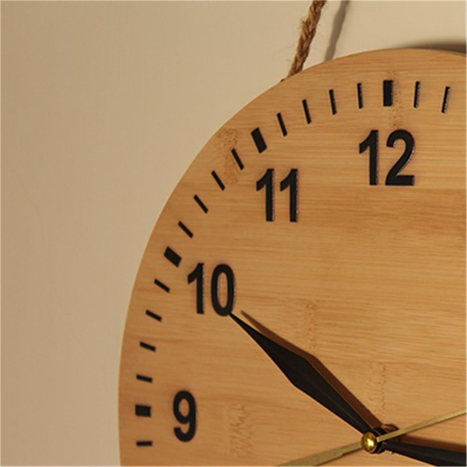 Cucina Orologio da parete in legno massello di bambù nordico silenzioso, alimentato a batteria, adatto for l'uso domestico Decorazioni per interni