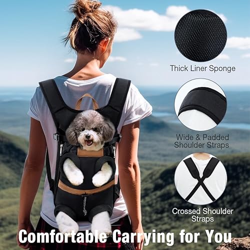 Miniatura 4 de Lekereise Mochila transportadora para mascotas para perros pequeños y medianos, gatos, patas hacia afuera, mochila transportadora para perros y