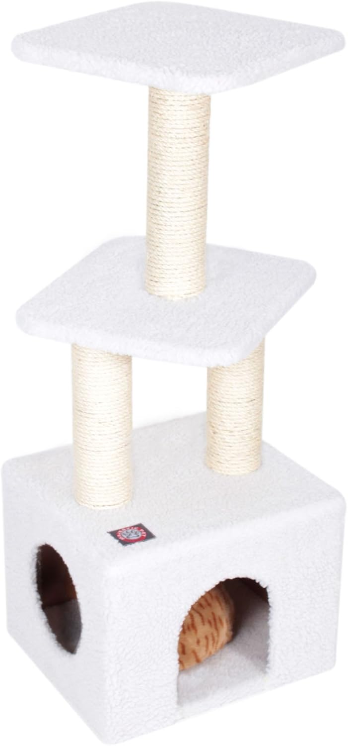 Majestic Pet 40Inch Bungalow Sherpa Cat Tree Amazon.ca Pet Supplies