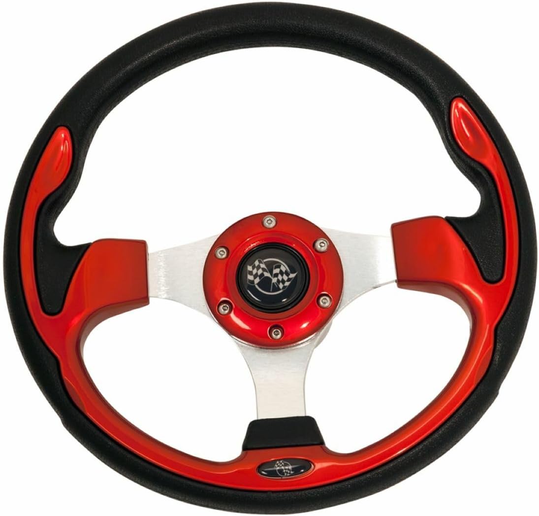 Woodgrain Rally Golf Cart Steering Wheel for Club Car, EZGO, and Yamaha