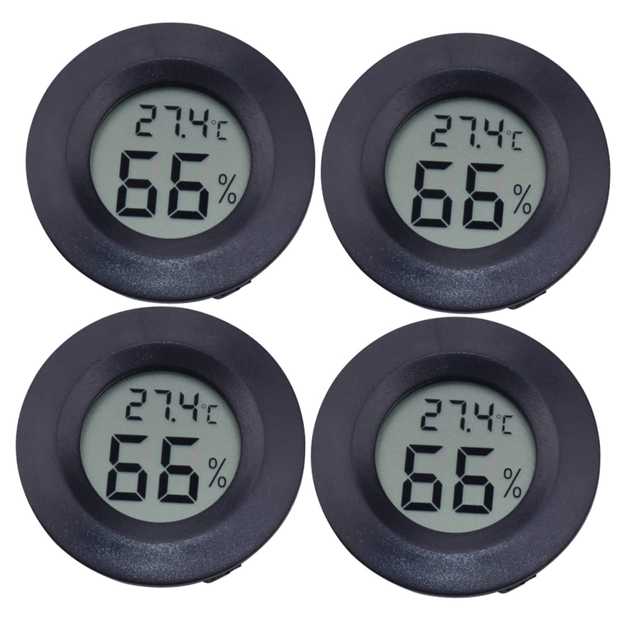 Mipcase 12stücke Rund Hygrometer Thermometer Für Reptilien Eingebettetes Hygrometer Für Temperatur Und Feuchtigkeitsmessung Terrarien Und Haustierkäfigen Schwarz