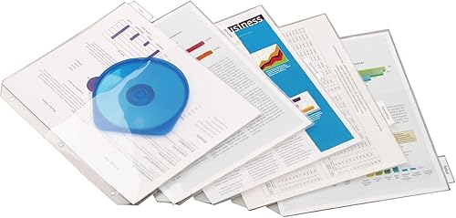 Tops Cardinal Separadores de plástico con 5 pestañas y bolsillos, separadores de índice de polietileno para carpeta de 3 anillas, ideal para