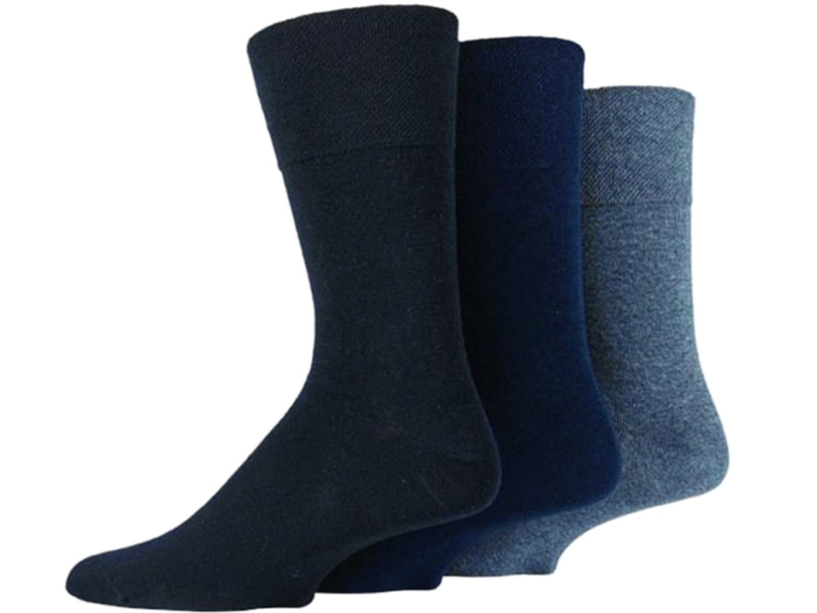 Hduk Mens Socks Men's Plain Darks Assorted 3X Gentle Grip "Big Foot" Honeycombe Top Non Elastic Socks By Sockshop/Uk 12-14 Eur 46-50 (Plain Darks Assorted)
