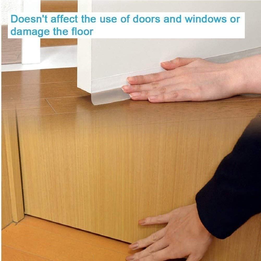 JEMESI Guarnizione autoadesiva Striscia di tenuta Stripping in silicone Guarnizione inferiore porta insonorizzata Antipolvere Porte e finestre Weather Stripping (35MM 10M / pezzo）