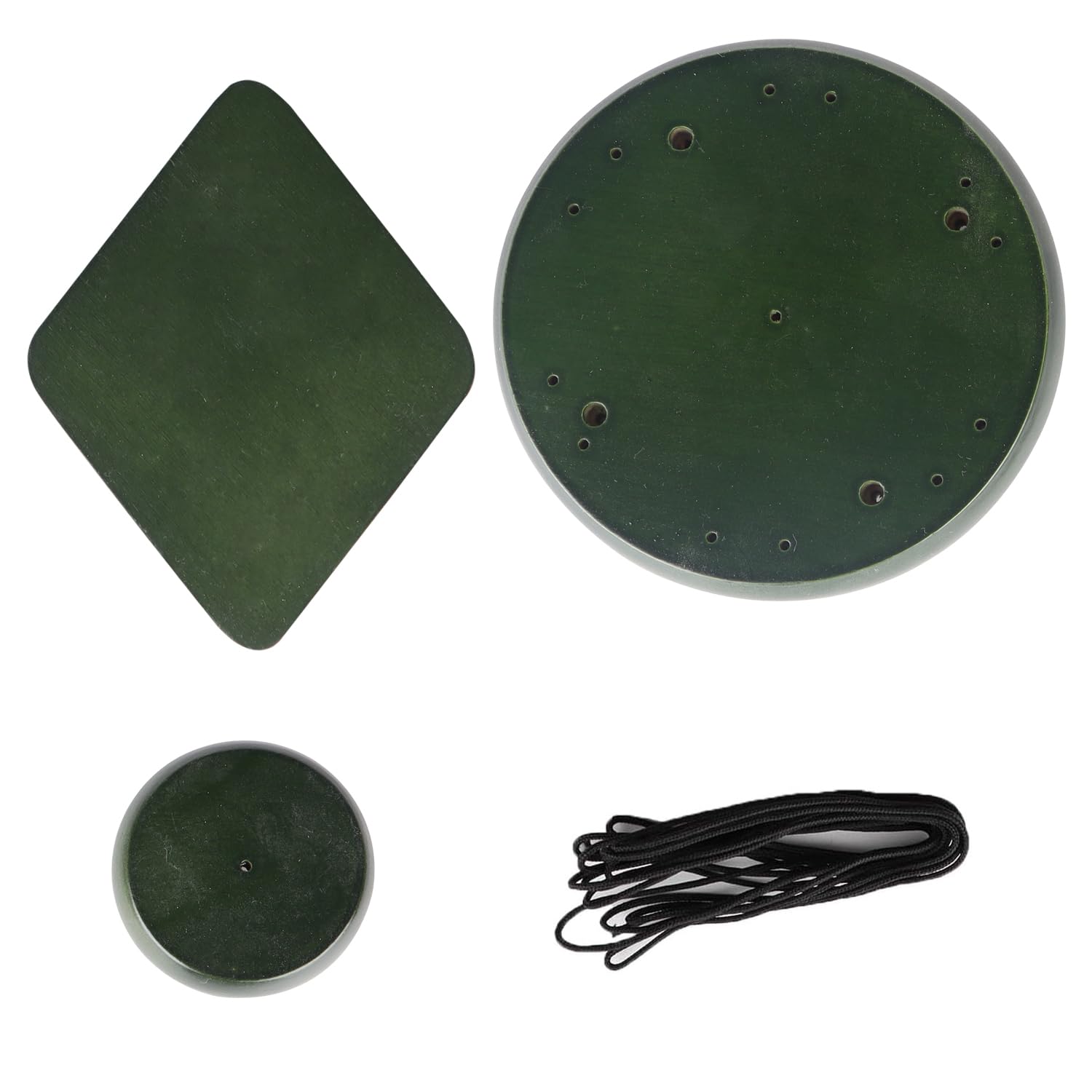 Wind Chime Making Parts - Clapper, Top, Wind Catcher, Nylon Cord Set, Perfect for DIY Windchime, Handmade Wind Chime Replacement Kit(Hunter Green Color)
