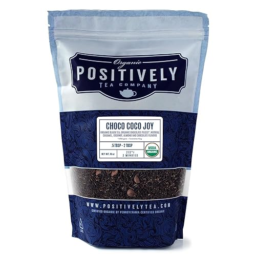 Miniatura 6 de Joy de coco y chocolate orgánico, bolsas de té de hojas sueltas, Positively Tea LLC. (453.5 g - 1 lb).