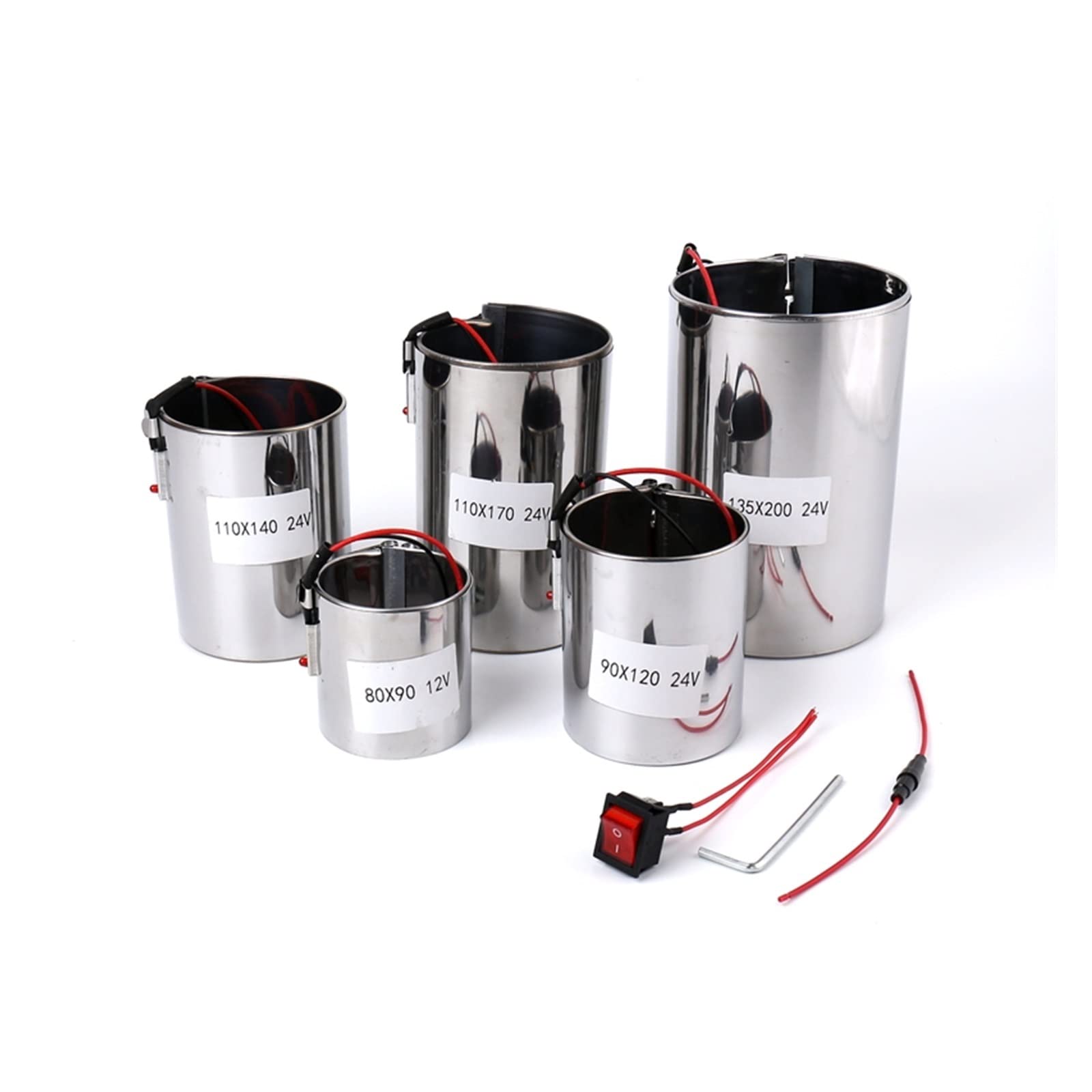 CARZE Réchauffeur de Filtre Diesel Universel réglable 120W 12V 24V for préchauffeur de Filtre Diesel d'hiver de véhicule Diesel de Camion de Voiture(80x90 12V)