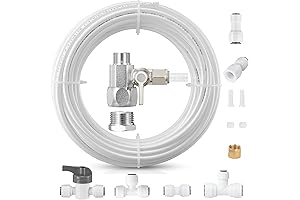 PEX Refrigerator Water Line Kit, 1/4 Inch O.D. 25 Feet Water Tubing with Quick Fittings
