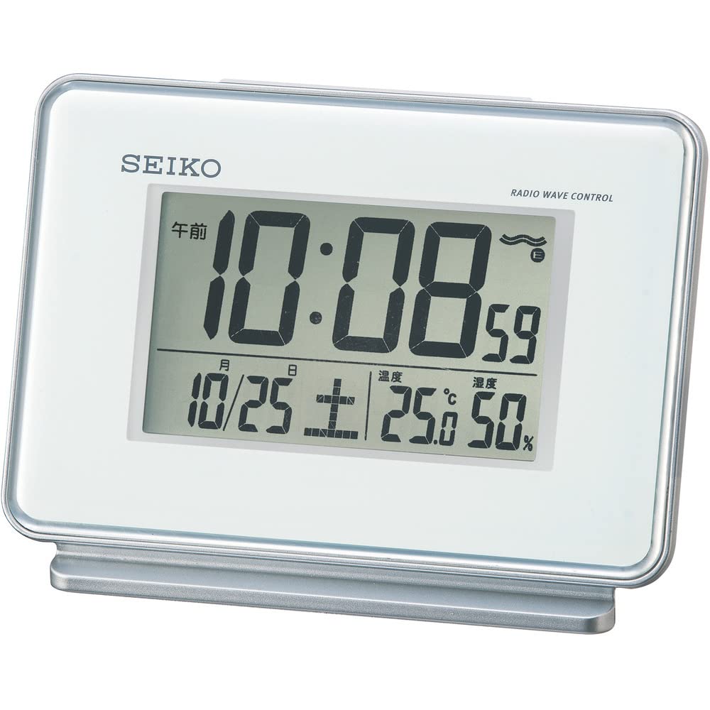 SEIKO スタンダードデジタルクロックSQ677W ホワイト 時計 卓上 Amazon 