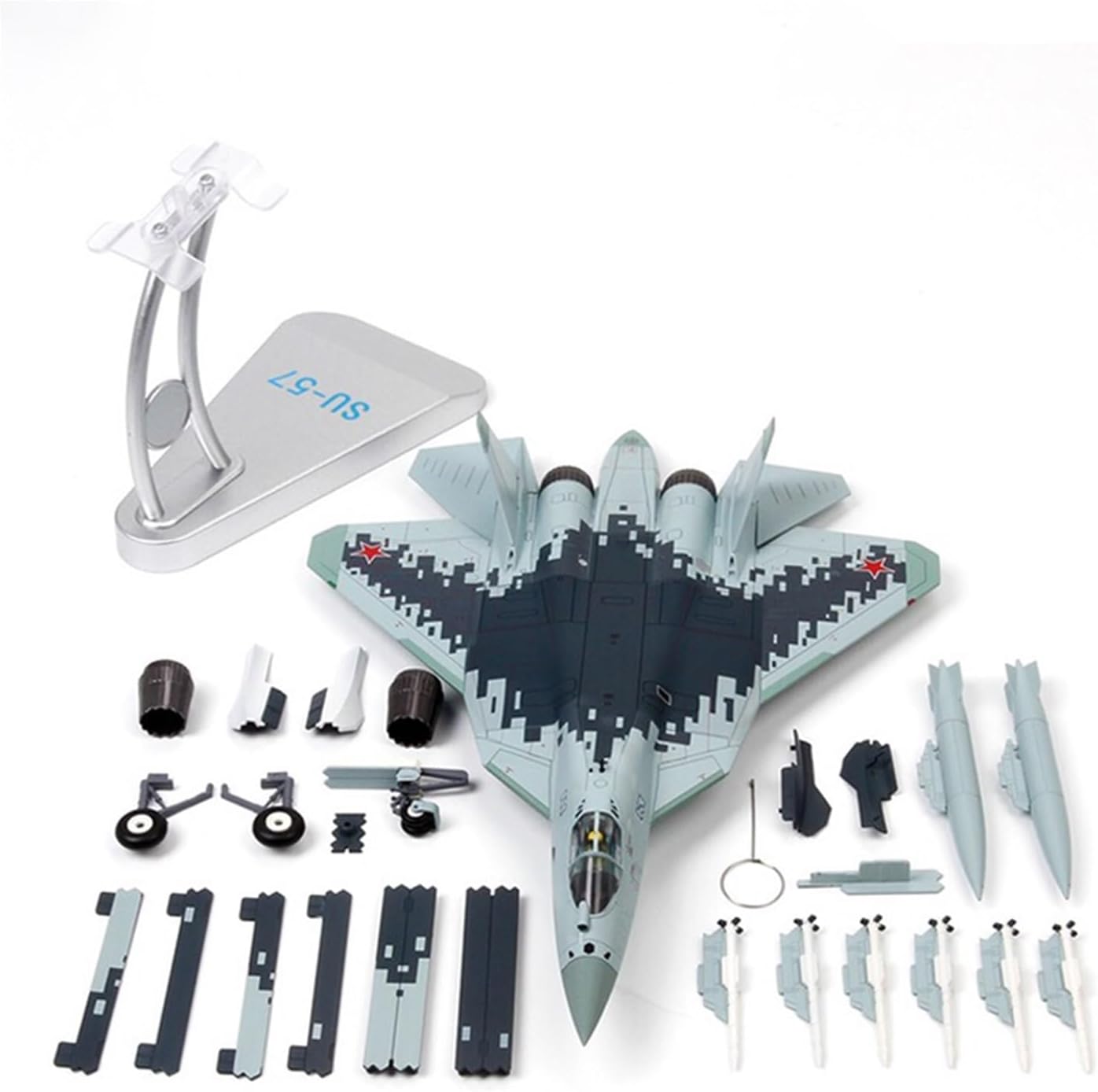 1：72 for Su-57 Fighter Static Metal Diecast Alloy Simulation Scale Model Aircraft Toys Display Hobby Playgame Kit
